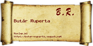 Butár Ruperta névjegykártya